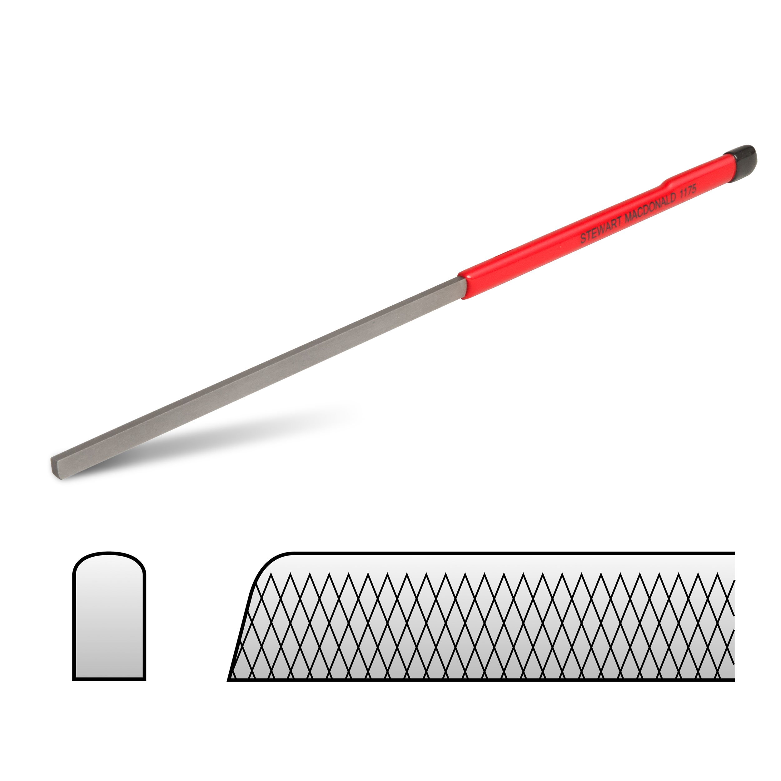 StewMac Fret End Dressing File - Safely Fix Sharp Guitar Frets & Fret Sprout Fast - For Rounding, Shaping, and Smoothing Frets - Professional Luthier Guitar Repair Tool - (1175) - Image 8