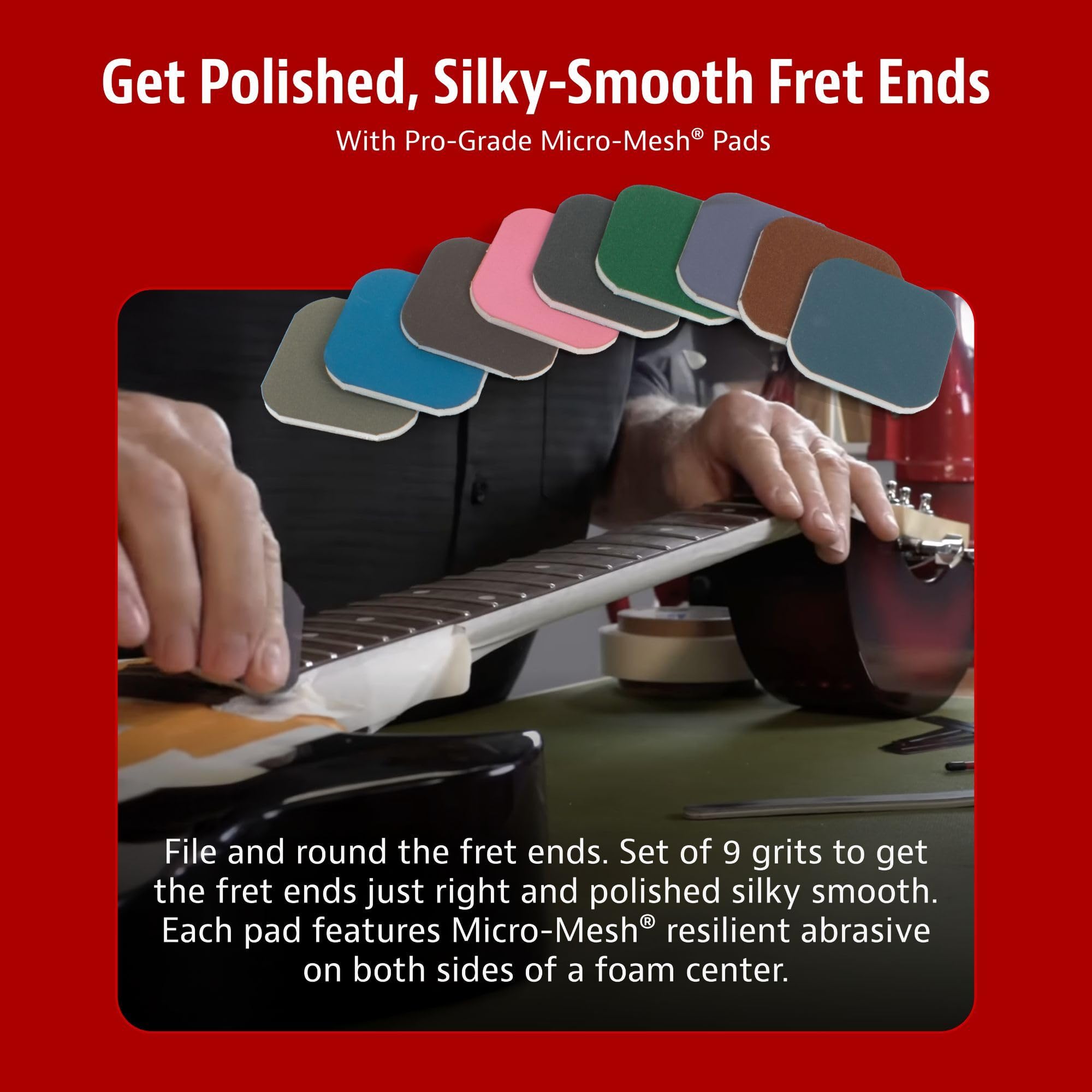 StewMac Fret Kisser + Smooth + Shine Set Bundle, Professional Luthier Guitar Repair Tools - Image 8