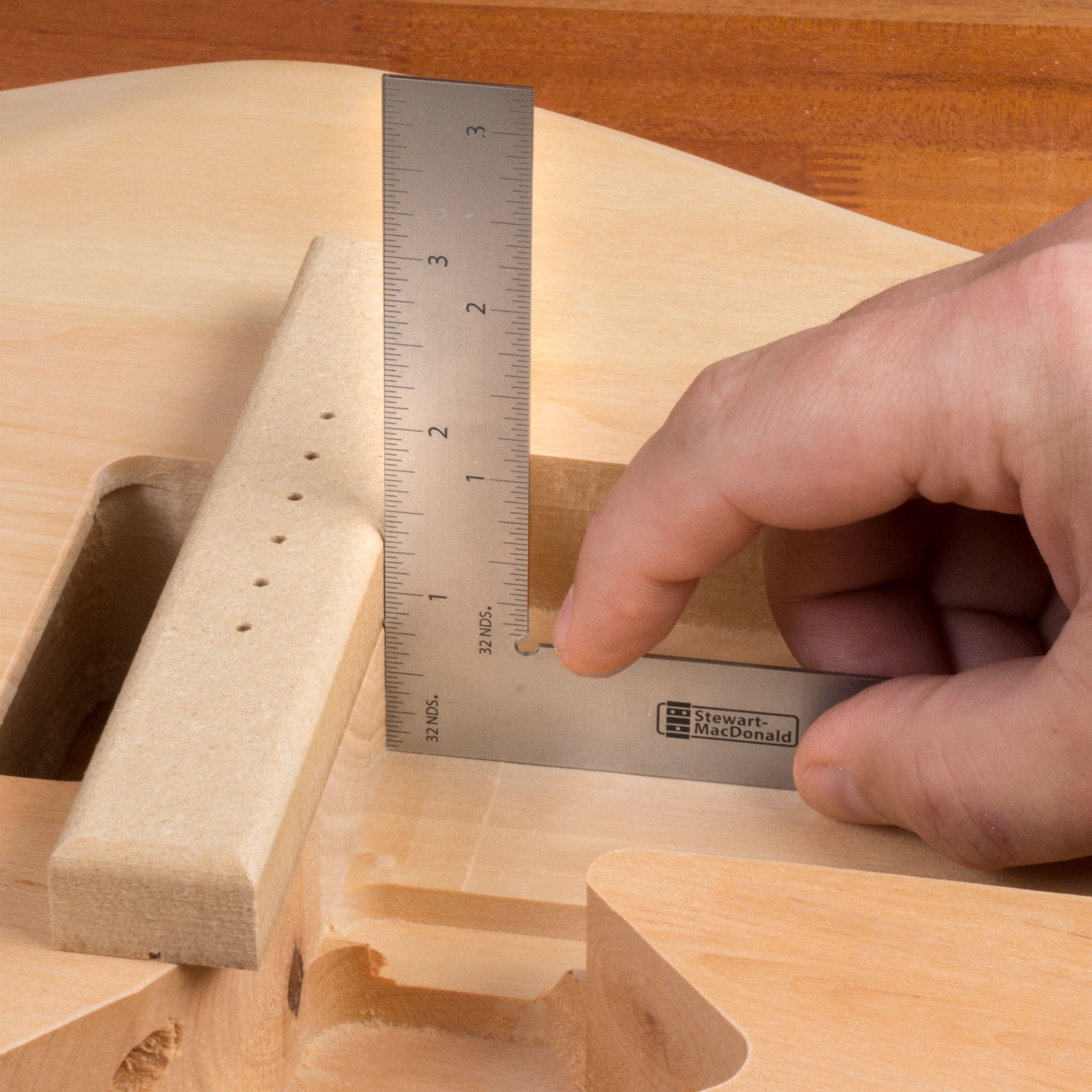 StewMac Luthier's Precision Square, Made of Satin Chrome Steel, with Flat Profile for Tight Spaces, for Instrument Work, Tool Set-up, Parts Measuring and More - Image 3