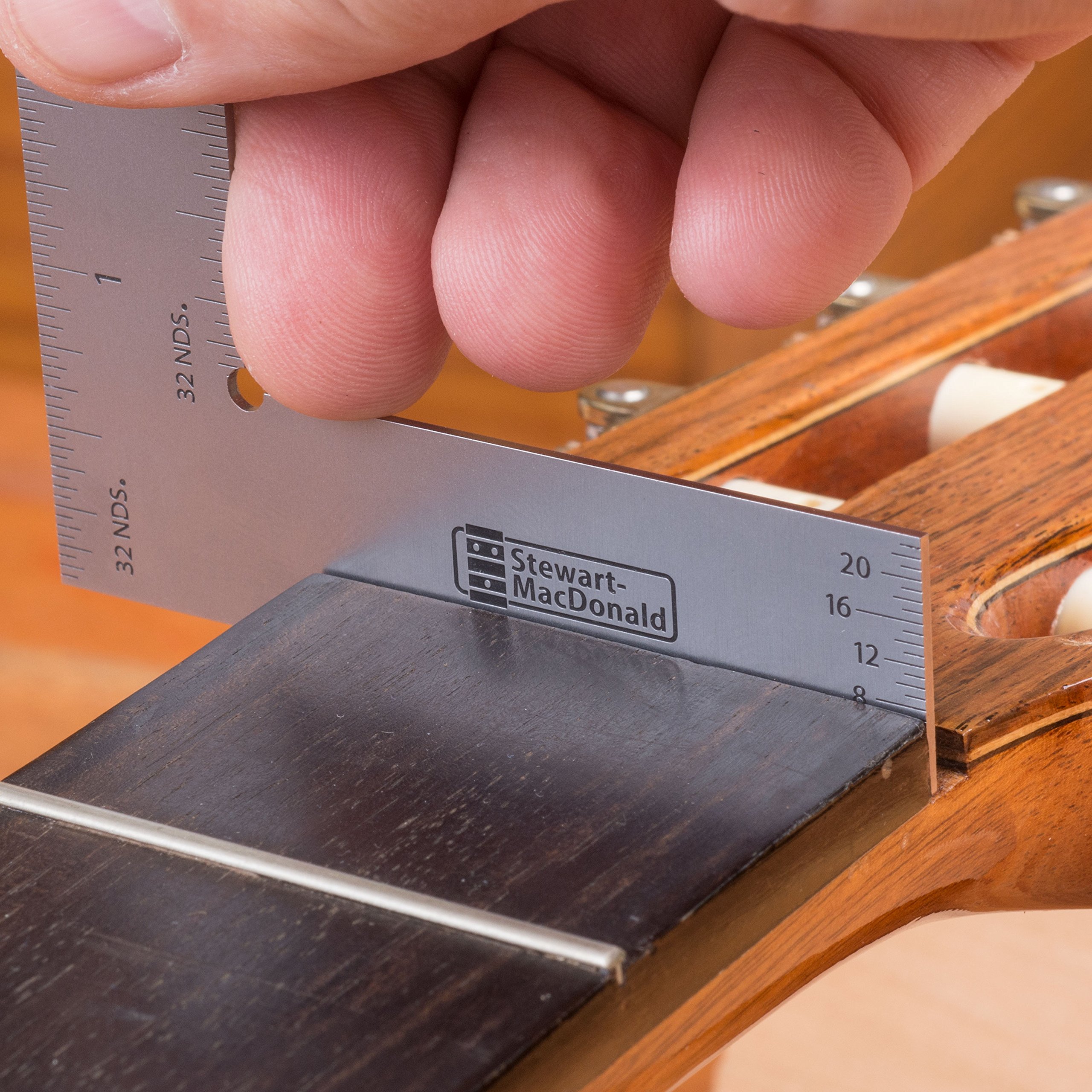 StewMac Luthier's Precision Square, Made of Satin Chrome Steel, with Flat Profile for Tight Spaces, for Instrument Work, Tool Set-up, Parts Measuring and More - Image 4