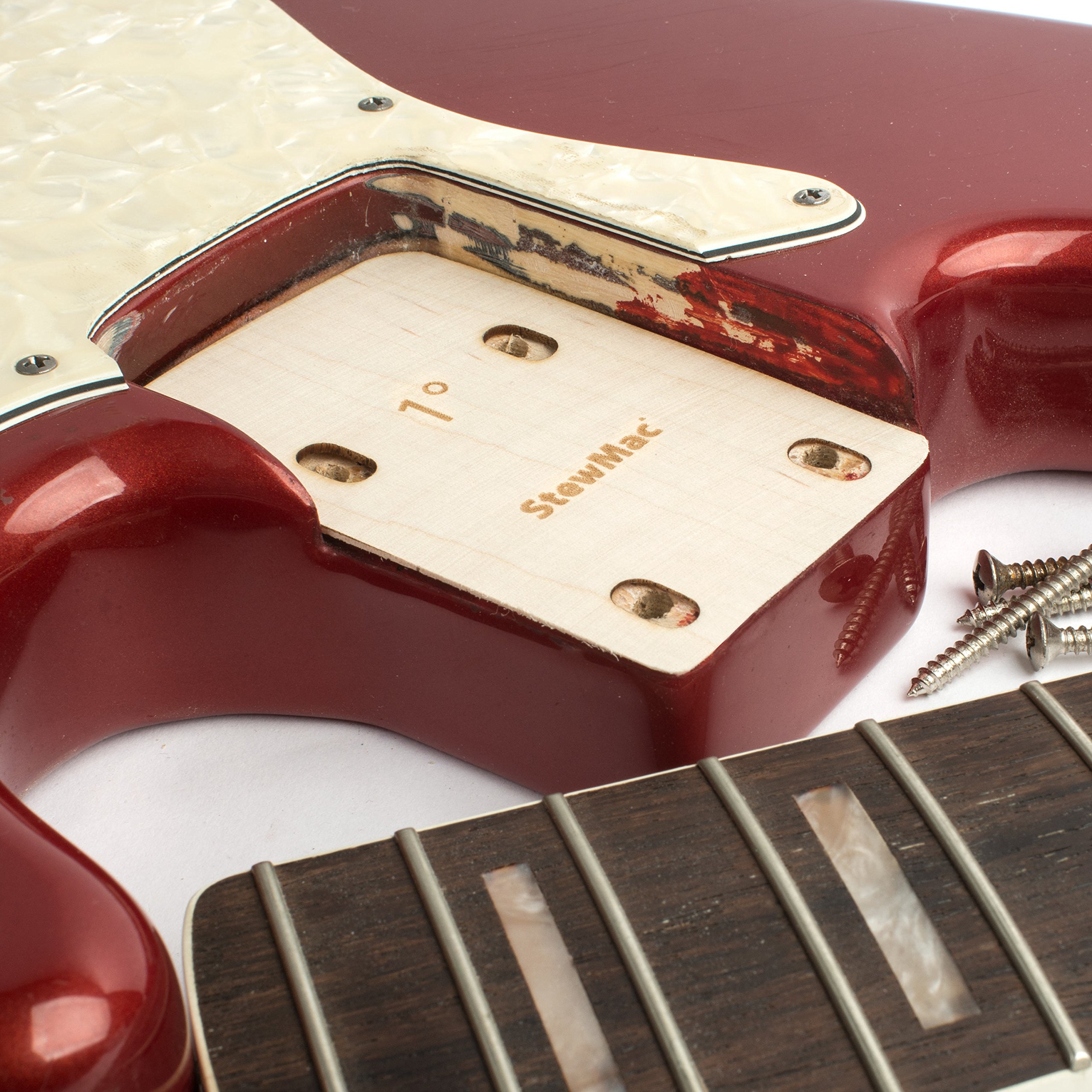 StewMac Neck Shims for Bass, Shaped - 6 Pack of 1 Degree Shims - Image 3