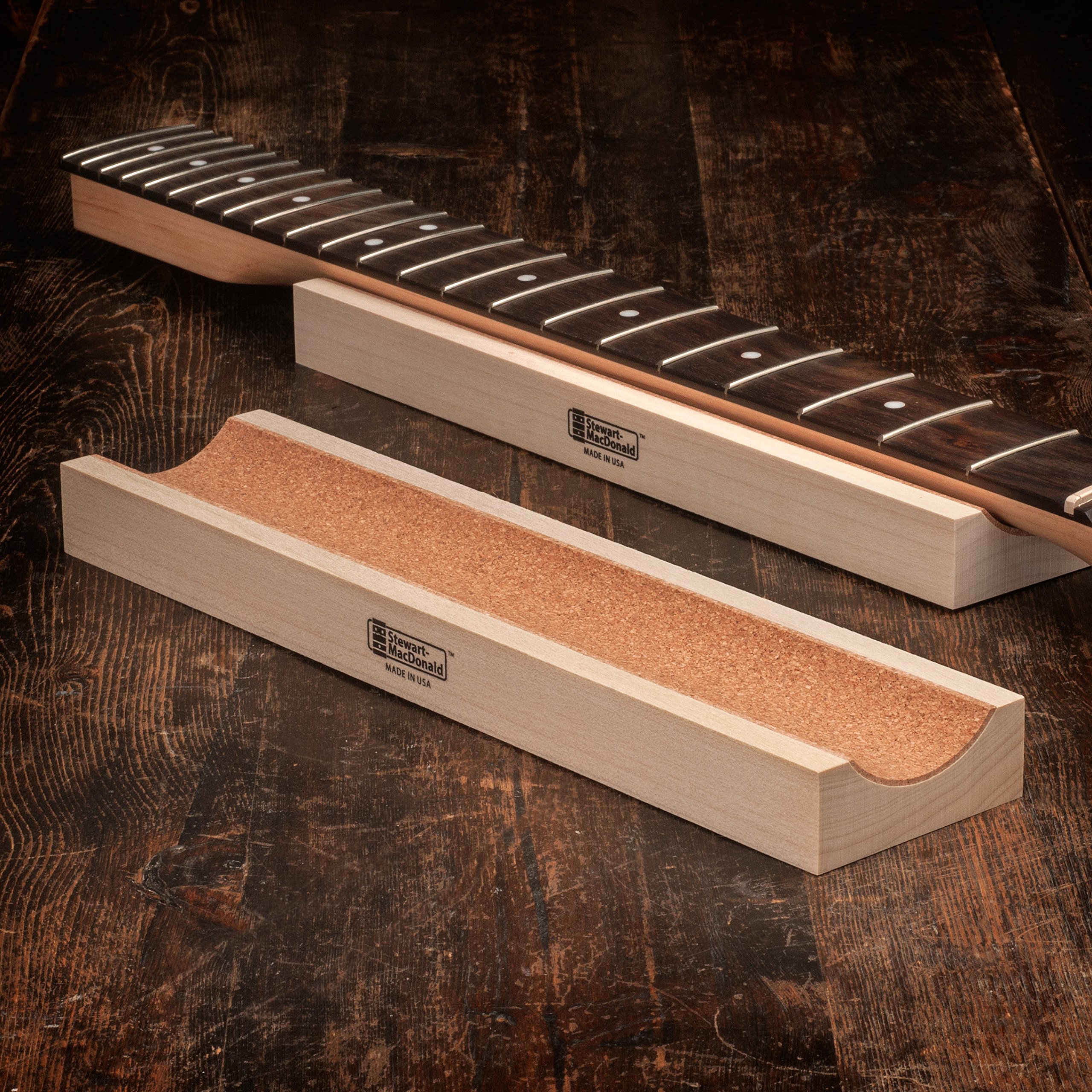 StewMac Neck Support Caul for Guitar Fretting and Fingerboard Repair with Non-Slip Cork Lining - Image 3